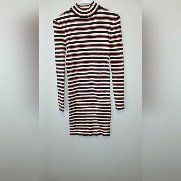 Forever 21 Dresses & Skirts - Forever 21 Y2K striped mock neck midi dress Women's size Small preppy ac…